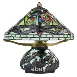 10.5H Tiffany-Style Dragonfly Green Novelty Accent Lamp