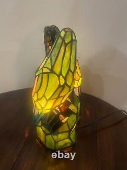 11 Catalina Lighting Love Birds Parrots Stained Glass Tiffany Style Table Lamp