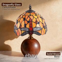 12.2 Tiffany Lamp, Handcrafted Dragonfly Stained Glass Table Lamp with Weighted