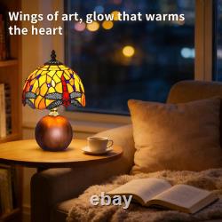 12.2 Tiffany Lamp, Handcrafted Dragonfly Stained Glass Table Lamp with Weighted