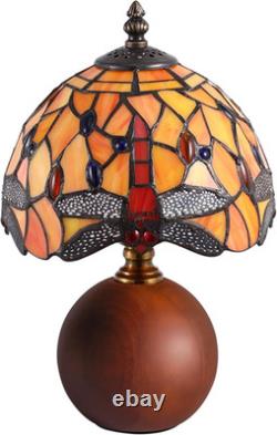 12.2 Tiffany Lamp, Handcrafted Dragonfly Stained Glass Table Lamp with Weighted
