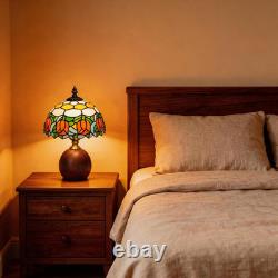 12.2 Tiffany Style Lamp, Handcrafted Stained Glass Table Lamp with Solid Wood B 12.2 Tiffany Style Lamp, Handcrafted Stained Glass Table Lamp with Solid Wood B