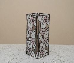 12.5 Stained Glass Handcrafted Square Desktop Flower Night Light Table Lamp