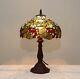 12w Zinc Base Grape Vine Handcrafted Stained Glass Jeweled Table Desk Lamp
