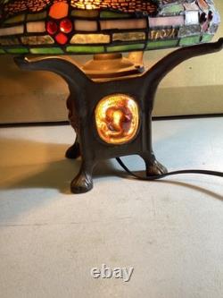 15 Multicolored Stained Glass Dragonfly Turtleback Table Lamp Vintage from 90's