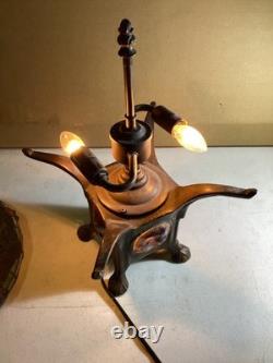 15 Multicolored Stained Glass Dragonfly Turtleback Table Lamp Vintage from 90's