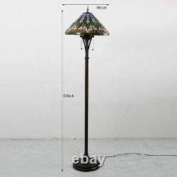 16 Inch Tiffany Daffodil Floor Lamp Stained Glass Lampshade Standing Lights Home