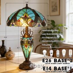 16''Tiffany Stained Glass Style Mother Daughter Table\bedside Lamp 3-Light Decor