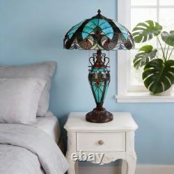 16''Tiffany Stained Glass Style Mother Daughter Table\bedside Lamp 3-Light Decor