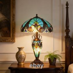 16''Tiffany Stained Glass Style Mother Daughter Table\bedside Lamp 3-Light Decor