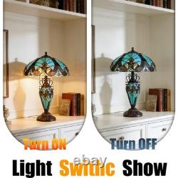 16''Tiffany Stained Glass Style Mother Daughter Table\bedside Lamp 3-Light Decor