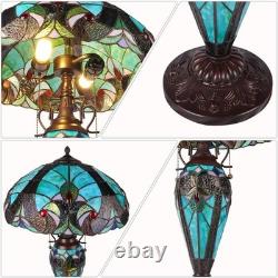 16''Tiffany Stained Glass Style Mother Daughter Table\bedside Lamp 3-Light Decor