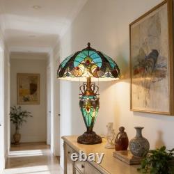 16''Tiffany Stained Glass Style Mother Daughter Table\bedside Lamp 3-Light Decor