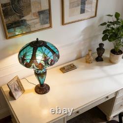16''Tiffany Stained Glass Style Mother Daughter Table\bedside Lamp 3-Light Decor
