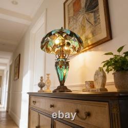 16''Tiffany Stained Glass Style Mother Daughter Table\bedside Lamp 3-Light Decor