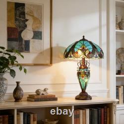 16''Tiffany Stained Glass Style Mother Daughter Table\bedside Lamp 3-Light Decor
