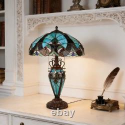 16''Tiffany Stained Glass Style Mother Daughter Table\bedside Lamp 3-Light Decor