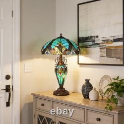 16''Tiffany Stained Glass Style Mother Daughter Table\bedside Lamp 3-Light Decor