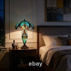 16''Tiffany Stained Glass Style Mother Daughter Table\bedside Lamp 3-Light Decor