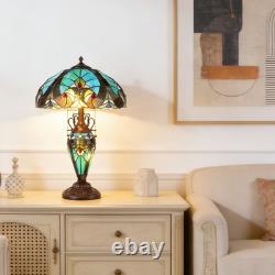 16''Tiffany Stained Glass Style Mother Daughter Table\bedside Lamp 3-Light Decor