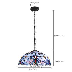 16 Tiffany Style Hanging Pendant Lamp Stained Glass Baroque Style Ceiling Light