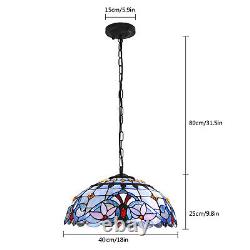 16 Tiffany Style Hanging Pendant Lamp Stained Glass Baroque Style Ceiling Light