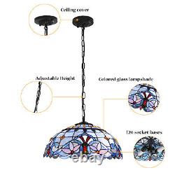 16 Tiffany Style Hanging Pendant Lamp Stained Glass Baroque Style Ceiling Light