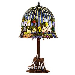 16 Water Lily Tiffany Stained Glass Desk Table Lamp Light Bedside Room DL26485