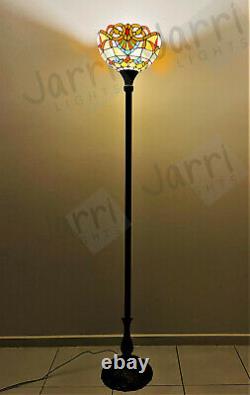 168cm Tiffany Floor Lamps Torchiere, 12 Lampshade, Leadlight Stained Glass