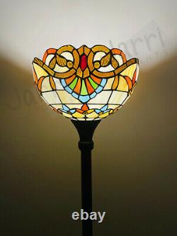 168cm Tiffany Floor Lamps Torchiere, 12 Lampshade, Leadlight Stained Glass