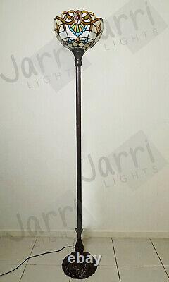 168cm Tiffany Floor Lamps Torchiere, 12 Lampshade, Leadlight Stained Glass