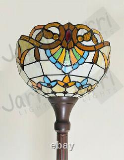 168cm Tiffany Floor Lamps Torchiere, 12 Lampshade, Leadlight Stained Glass