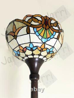 168cm Tiffany Floor Lamps Torchiere, 12 Lampshade, Leadlight Stained Glass