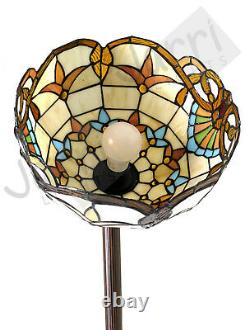 168cm Tiffany Floor Lamps Torchiere, 12 Lampshade, Leadlight Stained Glass