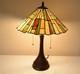 16w Mission Style Stained Glass Tiffany Style Table Desk Lamp, Zinc Base