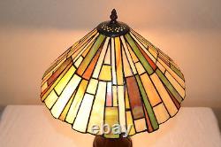 16W Mission style Stained Glass Tiffany Style Table Desk Lamp, Zinc Base