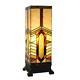 17 In. Multi-colored Stained Glass Indoor Table Lamp With Mission Style Stone Mo