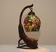 18.5h Cat/ Grape Vine Stained Glass Handcrafted Table Desk Lamp Night Light