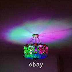 18 Tiffany Stained Glass Chandelier 5-Light Pendant Lamp Inverted Ceiling Light
