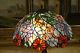 18w Flowers Stained Glass Handcrafted Jeweled Table Desk Lamp, Zinc Base