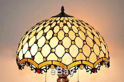 18W Stained Glass Diamond & Jewels Handcrafted Jeweled Table Desk Lamp, Zinc B