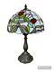 19 Inch Table Lamp Tiffany Style Stained Glass Shade Baroque Flower Vintage 19