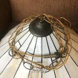 19 Wide Mission Style Hanging Light Fixture Lamp Chandelier Stained Slag Glass
