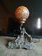 1920's Art Deco End Of Day Czech Glass Ball Sea Serpent/nude Lady Lamp