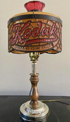 1960s KODAK CAMERA SIMULATED STAIN GLASS RARE LAMP