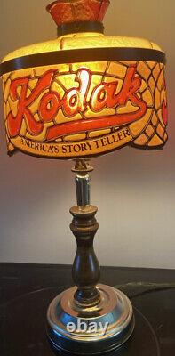 1960s KODAK CAMERA SIMULATED STAIN GLASS RARE LAMP