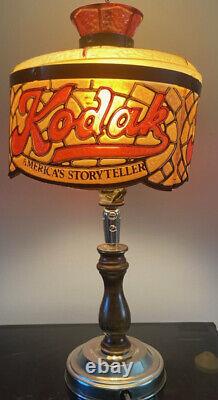 1960s KODAK CAMERA SIMULATED STAIN GLASS RARE LAMP