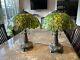 2 Matchingvintage Tiffany Style Lamp Stained Glass Home Used Great Cond See Pics