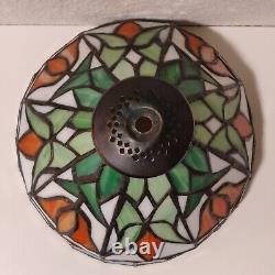 2 Tiffany Style Stained Glass Tulip Lamp Shade Orange Floral Pair