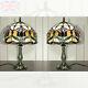 2 X High Quality Popular Tiffany Style Art Deco Stained Glass Desk Table Lamp